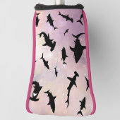 Roze schaduw vis haai op gradiënt melkwegstelsel R Golfheadcover (Draai 90)