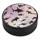 Roze schaduw vis haai op gradiënt melkwegstelsel R Hockey Puck (3/4)