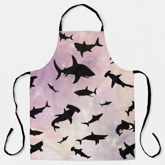 Roze schaduw vis haai op gradiënt melkwegstelsel R Schort (Voorkant)