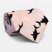 Roze schaduw vis haai op gradiënt melkwegstelsel R Stropdas (Opgerold)