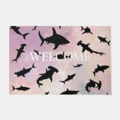 Roze schaduw vis haai op gradiënt melkwegstelsel w deurmat (Voorkant)