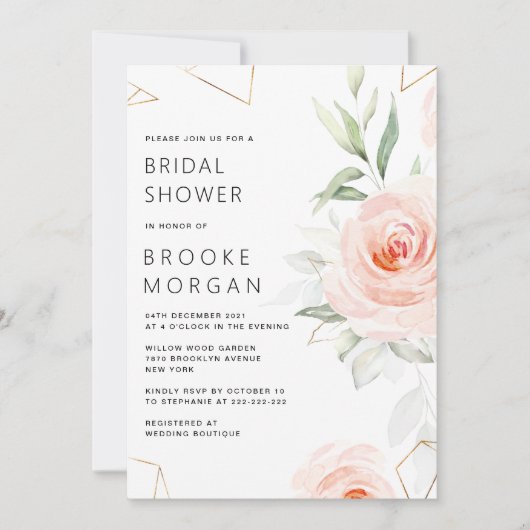  roze schaduwen Blush geometric Vrijgezellenfeest Kaart (Voorkant)