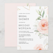  roze schaduwen Blush geometric Vrijgezellenfeest Kaart (Voorkant / Achterkant)