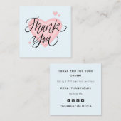 Roze schaduwen Hartmoderne Trendy Dank je romantis Vierkante Visitekaartje (Voorkant / Achterkant)