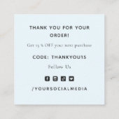 Roze schaduwen Hartmoderne Trendy Dank je romantis Vierkante Visitekaartje (Achterkant)