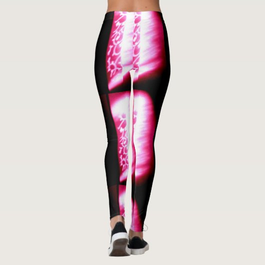 roze schaduwen zwart leggings (Achterkant)