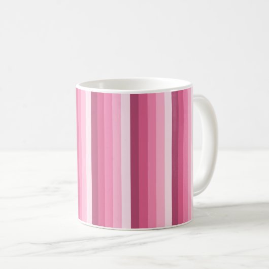 Roze schaduwstrepen koffiemok (Voorkant rechts)