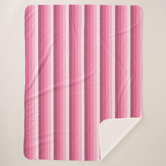 Roze schaduwstrepen sherpa deken (Voorkant)