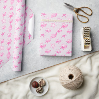 Roze schalen cadeaupapier