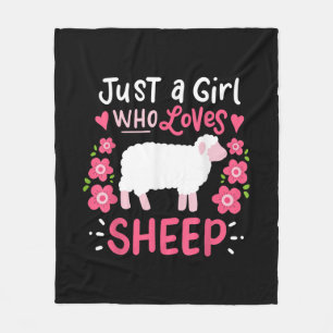 Roze schapen   Alleen een meisje dat van schaapsca Fleece Deken