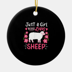 Roze schapen   Alleen een meisje dat van schaapsca Keramisch Ornament