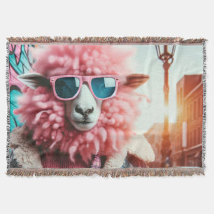 Roze schapen deken
