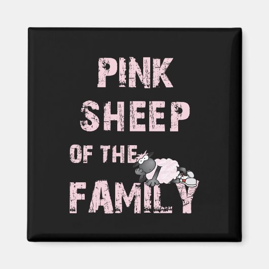 Roze schapen magneet (Voorkant)