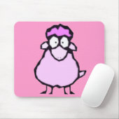 Roze schapen Mousepad Muismat (Met muis)