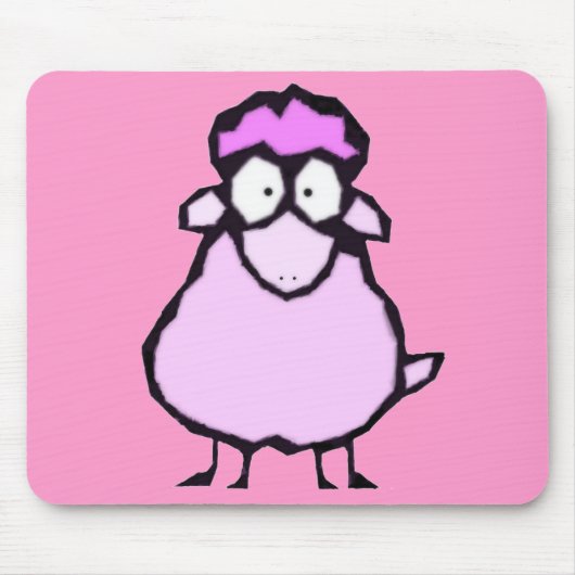 Roze schapen Mousepad Muismat (Voorkant)