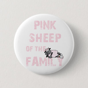 Roze schapen ronde button 5,7 cm