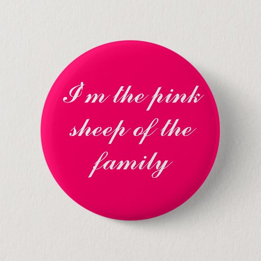 roze schapen ronde button 5,7 cm (Voorkant)