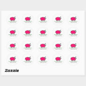 Roze schapen ronde sticker (Vel)