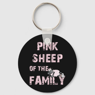 Roze schapen sleutelhanger