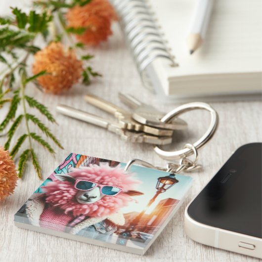 Roze schapen sleutelhanger (Voorkant Rechts)