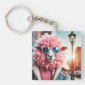 Roze schapen sleutelhanger (voorkant)