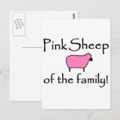 Roze Schapen van de Familie Briefkaart (Voorkant / Achterkant)