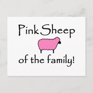 Roze schapen van de familie briefkaart