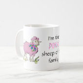 Roze schapen van de familie koffiemok (Voorkant links)