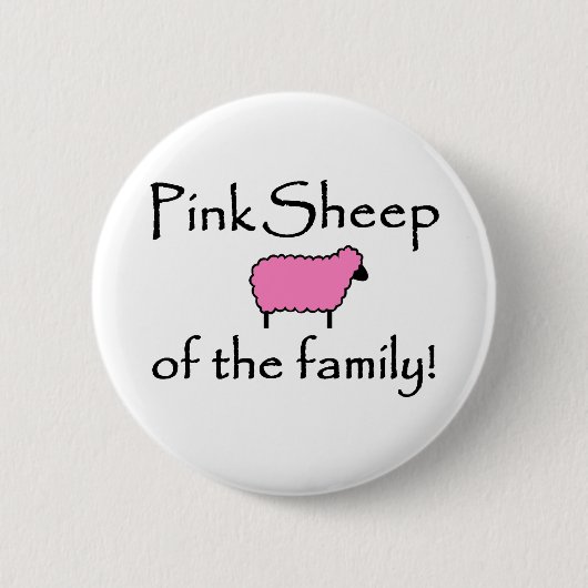 Roze schapen van de familie ronde button 5,7 cm (Voorkant)
