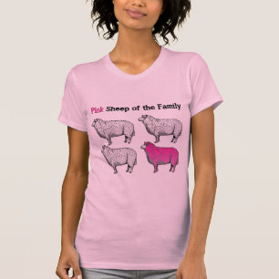 Roze schapen van de familie t-shirt