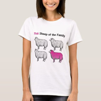 Roze schapen van de familie t-shirt