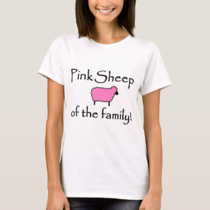 Roze schapen van de familie t-shirt