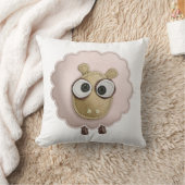 Roze schapenkaas Faux, bedrukt Afbeelding Kussen (Deken)