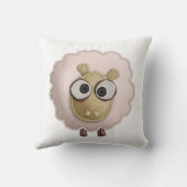 Roze schapenkaas Faux, bedrukt Afbeelding Kussen (Achterkant)