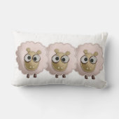 Roze schapenkaas Faux, bedrukt Afbeelding Kussen (Achterkant)