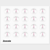 Roze Schattig Ballerina Verjaardagsfeest Ronde Sticker (Vel)