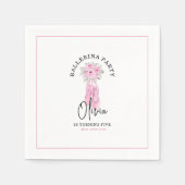 Roze Schattig Ballerina Verjaardagsfeest Servet (Voorkant)