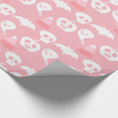 Roze Schattig Halloween Patroon Cadeaupapier (Hoek)