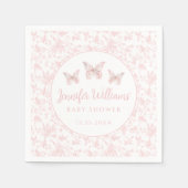 Roze schattig klein vlinder baby meisje douche pap servet (Voorkant)