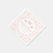 Roze schattig klein vlinder baby meisje douche pap servet (Hoek)