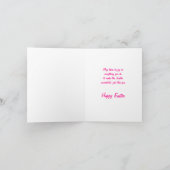 Roze schattig konijn Paaskaart Feestdagen Kaart (Binnen)