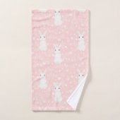 Roze schattig konijntje meisje bad handdoek (Handdoek)