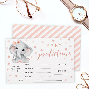 Roze schattig olifant meisje baby shower voorspell briefpapier