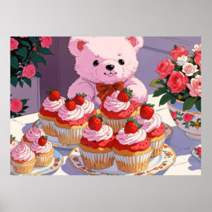 Roze schattig Poster
