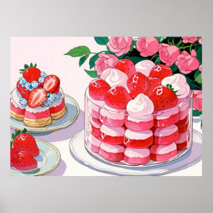 Roze schattig Poster