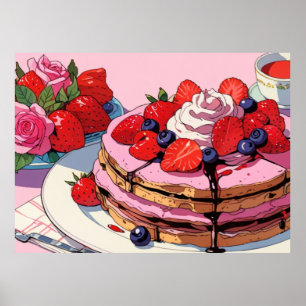 Roze schattig Poster