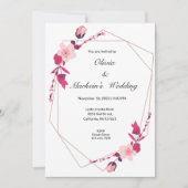 Roze schattig sakura bruiloft uitnodiging kaart (Voorkant)