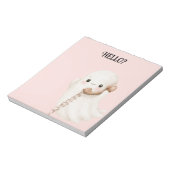 Roze Schattig spook Hallo? Telefoon Notitieblok (Linkerzijde)