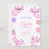 Roze Schattige Axolotl Meisje Verjaardag Kaart (Voorkant)