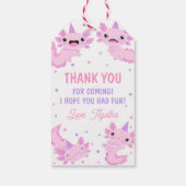 Roze Schattige Axolotl Verjaardag Dank u Favor Cadeaulabel (Achterkant)